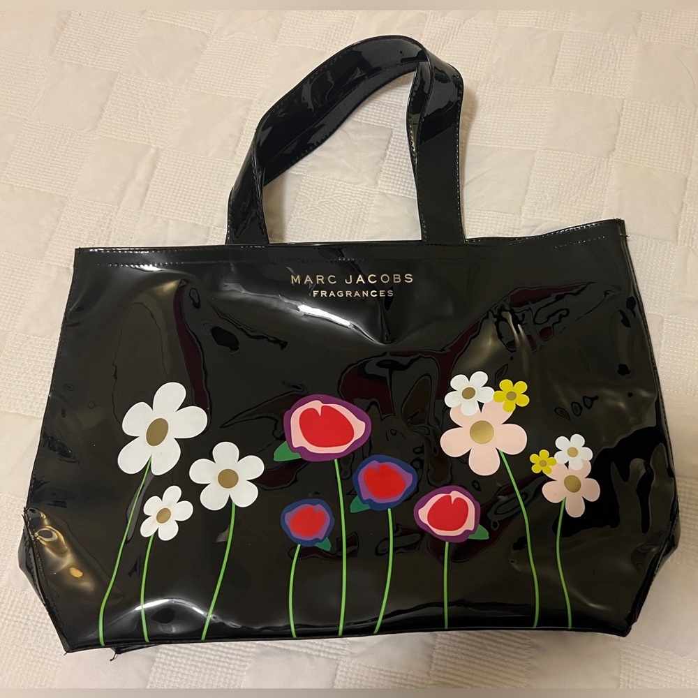 Marc Jacobs Black Floral Tote Bag